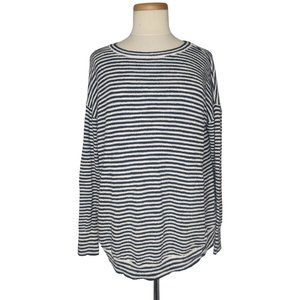 LOFT Black and White Stripe Sweater M